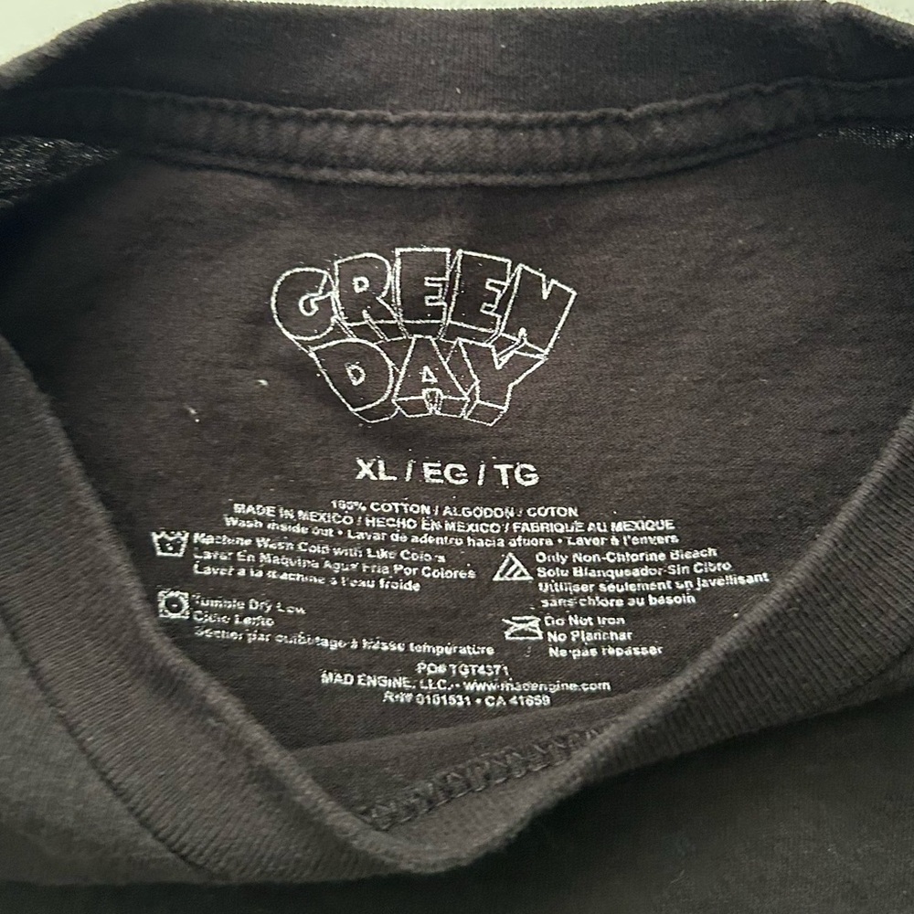 Green Day Dookie Short Sleeve Crew Neck Black Cotton Band Concert T-Shirt XL - Picture 3 of 6